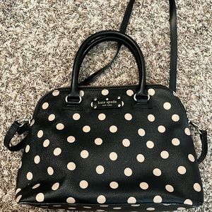 Kate spade polka dot purse with long shoulder strap